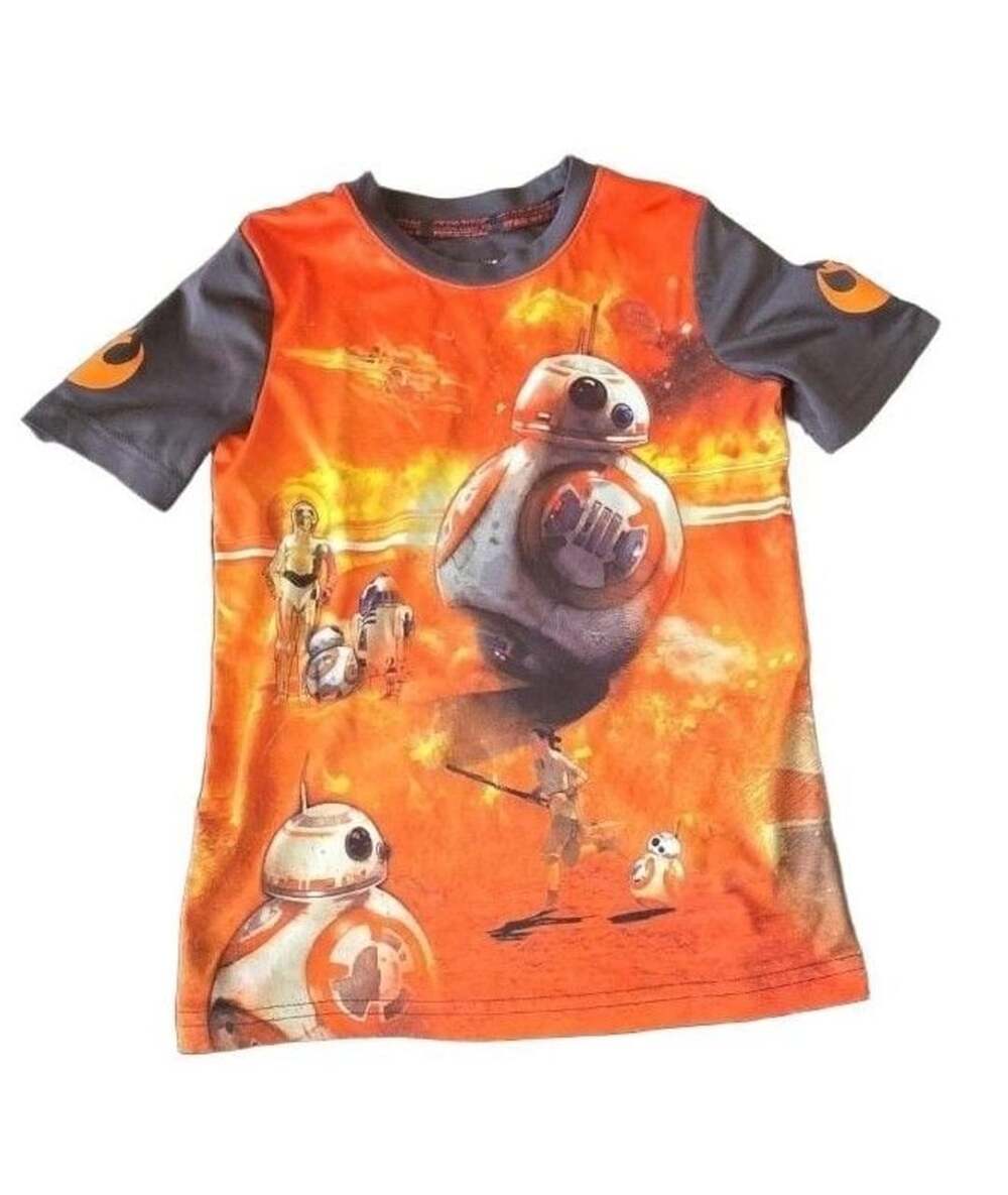 Star Wars BB-8 Graphic T-Shirt Size M (5/6) Orange Gray